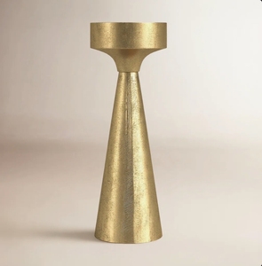 Gold Metal Handmade Eco-Friendly Pillar Candle Holder <b>Tall</b> Taper <b>Candlestick</b> Stand Modern Conical Centerpiece Dining Table Home - Product Image 1