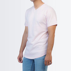 Camisetas Personalizadas con Cuello en V para Hombre, 100% Algodón, Manga Corta, Transpirables, Cómodas, Venta al Por Mayor, Servicio OEM Personalizado de Alta Calidad - Product Image 3