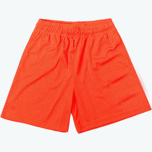 <b>Men's</b> <b>Pink</b> Breathable Woven Mesh Shorts Mid Waist Drawstring Closure Casual Style Front Logo Eco-Friendly Polyester Solid Color - Product Image 6