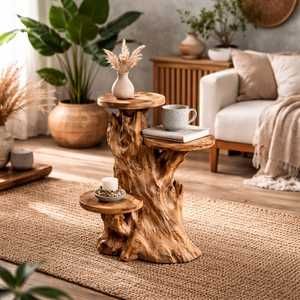 Expositor Rústico de Lujo ARTERRA de Raíz de Teca Orgánica Duradera, Soporte de Madera Maciza Hecho a Mano para Montaje en Suelo, Decoración para Interiores/Exteriores del Hogar - Product Image 3