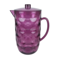 Pichet à boisson en plastique acrylique avec couvercle et poignée Capacité de 2400ml (80oz)