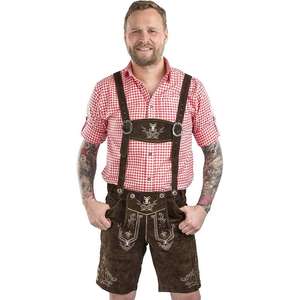Lederhosen de Cuero Genuino de Cabra, Auténticos Pantalones Cortos Alemanes, Traje Bávaro para Oktoberfest, Estilo Casual - Product Image 4
