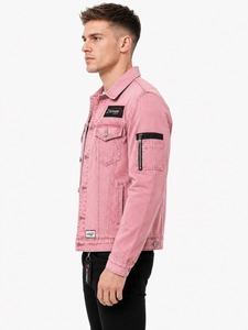 High Quality Eco-Friendly Windproof Breathable <b>Men</b> <b>Denim</b> <b>Jacket</b> Casual Street Style Durable Cotton Construction Versatile Front - Product Image 4
