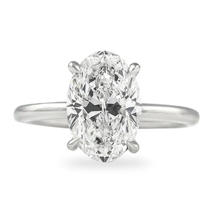 Luxury 2.50 carat Oval Cut Lab Grown Diamond Engagement Ring Solitaire 4 Prong 18K Gold IGI Certified Loose Diamond Ring - Product Image 1