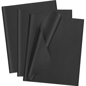 100 Fogli di Carta Velina Nera 14 X 20 Pollici, Carta da Regalo Artistica per Matrimoni, Progetti Fai-da-Te, Natale e Lavori di Carta - Product Image 1