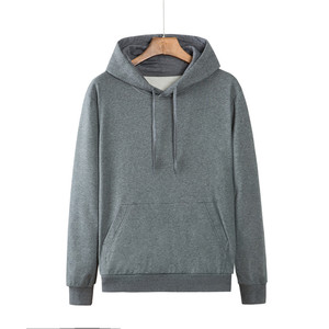 Men's Oversized Hooded Sweatshirt Solid Color Cotton French Terry Casual Pullover Hoodie <b>Black</b> Gray Autumn Wear 2027 - Product Image 6