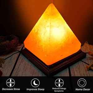 Lampe de sel de l'Himalaya sculptée à la main, style pyramide, artisanat traditionnel, décoration en coquille naturelle, respirante, pour mariage et décoration intérieure - Product Image 4