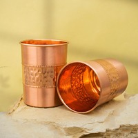 Mug à café ou à thé en cuivre pur traditionnel fait à la main et poli, 50-500 ml, personnalisable avec couvercle par Madiha Art and Crafts
