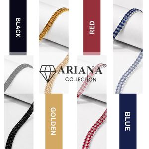 Cadena de Cristal con Pedrería ARIANA de 4MM y 2 Filas, Color Negro, Dorado, Rojo y Azul, para Coser en Prendas, Accesorios DIY y Novias - Product Image 3