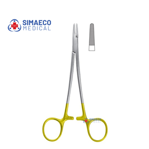 Premium Manual Needle Holder Scissors Adson Forceps Set Gold <b>Tungsten</b> Carbide Fine Tip Lightweight SIMAECO CE for Plastic - Product Image 4