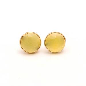 Pendientes de cuarzo Monalisa amarillo natural, pendientes de oro vermeil para bodas, para proveedores mayoristas - Product Image 1