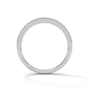Bague d'éternité en argent finition or blanc de qualité supérieure, sertie de diamants de laboratoire taille émeraude et baguette, bijoux de mariée - Product Image 3
