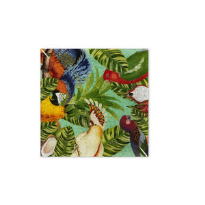 Plateau de service Excelsa Havana en verre 30 cm, design tropical multicolore - Product Image 1