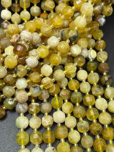 ลูกปัดโอปอลสีเหลืองธรรมชาติทรงลูกบาศก์เหลี่ยมเพชรพลอย รูปทรงก้อนทองเหลืองสวยงาม สีเหลืองน้ำผึ้ง ร้อยเป็นเส้นเต็ม - Product Image 5