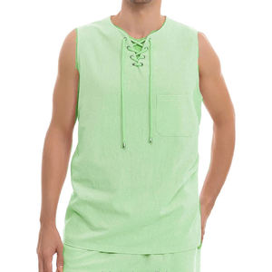 Men Spandex Cotton <b>Tank</b> <b>Top</b> V Neck Sleeveless Loose Fit Summer Casual Breathable <b>Knit</b> Shirt Quick Dry High Street Style 180g - Product Image 6