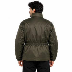 Custom Men's Padded Winter <b>Jacket</b> Stand Collar Adjustable Waist Lightweight Men's <b>Jackets</b> Insulated Outerwear Wholesale OEM ODM - Product Image 3