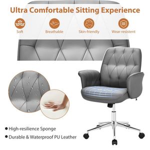 Sedia da Ufficio Moderna in Pelle PU con Rotazione e Braccioli Regolabili per Casa o Tempo Libero - Product Image 3