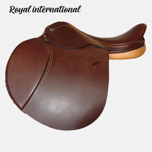 Selle d'équitation anglaise marron pour chevaux de saut |   Équipement d'équitation à contact étroit avec rabat avant pour l'entraînement, le dressage et la compétition - Product Image 3