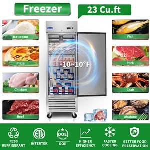 Congelatore verticale ORIKOOL da 27 pollici per cucine commerciali, 23 piedi cubi, 1 porta solida, in acciaio inossidabile, approvato ETL - Product Image 6