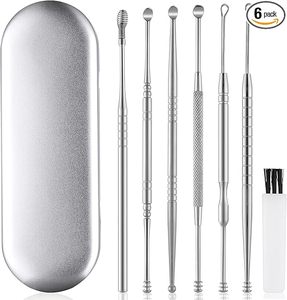 Ear Wax <b>Removal</b> Kit Ear Cleaning <b>Tool</b> Set with a Cleaning Brush and Storage Box Ear Cleaning <b>Tools</b> Best Quality 6 Pcs Set - Product Image 1