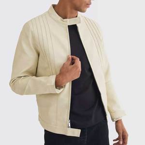 Veste en cuir pour homme de style motard, modèle 2027, prix abordable, en cuir pleine fleur, respirante et de bonne qualité - Product Image 3