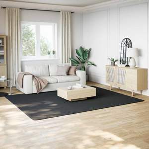 Grand tapis shaggy 100% polyester antidérapant noir - Product Image 1