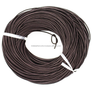 Cordon en cuir rond marron moyen de 1.5mm d'approvisionnement d'usine pour les projets d'artisanat de bijoux et de bricolage - Product Image 1