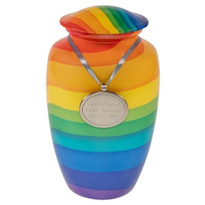 Urna Funeraria Rainbow Wave con Ondas de Color Blanco, Capacidad de 200 Pulgadas Cúbicas, Estilo Americano - Product Image 5