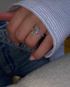 <b>Engagement</b> <b>Rings</b> IGI 3Ctw Moval Cut Lab Grown Diamond Prong Set Solitaire <b>Unique</b> Proposal Statement Proposal <b>Ring</b> 14K Solid Gold - Product Image 4