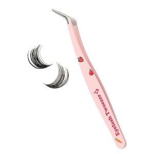 Eyelash Manufacturer Curved Private <b>Label</b> False Strip Volume Round Tip Fashion Lash <b>Applicator</b> Tweezer - Product Image 4
