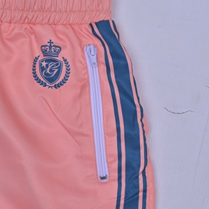 <b>Pink</b> 100% Polyester Casual Sports <b>Shorts</b> Front Embroidered Logo Elastic Waist Quick Dry Regular Fit Athletic Wear Custom Design - Product Image 4
