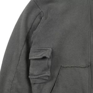 Sudadera con capucha personalizada de algodón 100% de alta calidad para hombre, con cremallera completa, con hombros caídos, bordada, con cuentas, teñida lisa de invierno - Product Image 3