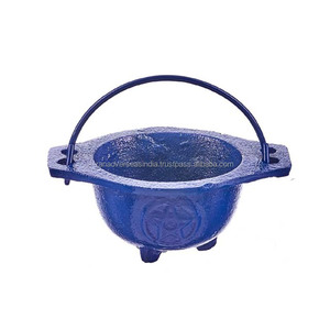 Caldero de hierro fundido con motivo de Pentáculo, opción Premium para uso ceremonial, decoración elegante y quema de incienso, varios estilos disponibles - Product Image 3
