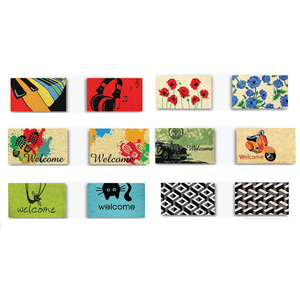 India Origin Exporter Selling Customizable 15mm <b>Thickness</b> Rectangular Shape PVC Tufted <b>Bleached</b> Printed Mats at Lowest Price - Product Image 1