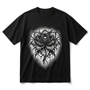 Custom Anatomical Heart Thorns Graphic Men's Black Heavyweight T-<b>Shirt</b> <b>Gothic</b> Death Is A Friend Grunge Tee - Product Image 4