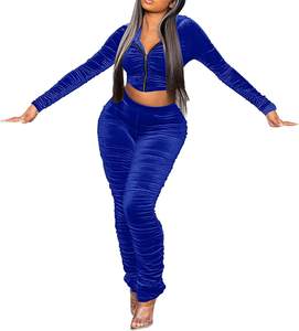 Chándal Deportivo para Hombre y Mujer, Ropa Deportiva Azul y Blanca, Ropa de Calle, para Entrenamiento, Gimnasio, Correr, Trotar, Chaqueta Deportiva Suave - Product Image 1