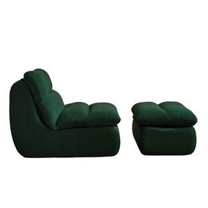 Poltrona Reclinabile Moderna in Corduroy Comprimibile con Poggiapiedi, Ideale per Piccoli Spazi, Soggiorno o Camera da Letto - Product Image 6