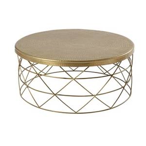 Mesa de Centro Moderna Redonda con Estructura de Alambre, Mueble Decorativo para Sala de Estar de Diseño Contemporáneo - Product Image 1