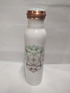 Botella de Cobre para Bebidas, Uso en la Cocina, Decoración del Hogar, Regalo de Bienestar, Diseño Ayurvédico de Lujo, Ecológica, con Tapa - Product Image 2