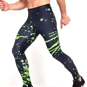 Leggings de compression mi-taille pour hommes, personnalisés, sans coutures, en Spandex et Polyester, extensibles dans les quatre sens, pour le yoga - Product Image 6