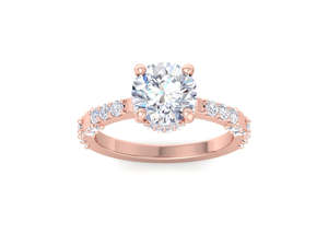 แหวนหมั้นเพชรแบบเพชรวงแหวนเคลือบทรงรีสีขาวทอง18K ทรงวงรีขนาดพอดีกับเพชรได้รับการรับรองมาตรฐาน IGI - Product Image 6