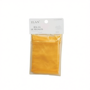 Sacchetti Regalo in Organza Ilan 9x12 Cm 6 Pezzi Colore Oro per Matrimoni e Feste - Product Image 1