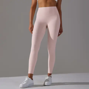 Leggings longs souples taille haute unis ajustés et élastiques pour femmes – Vente en gros personnalisée de leggings pour femmes - Product Image 6