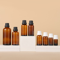 Échantillons Gratuits 5ml 10ml 15ml 20ml 30ml 50ml 100ml Flacon compte-gouttes en verre ambré noir inviolable pour huiles essentielles et sérums