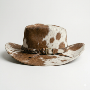Unisex Black Striped Cowboy <b>Hat</b> with Brown Leather <b>Band</b> Casual Western Style Adult Summer 48-50cm Beach - Product Image 3