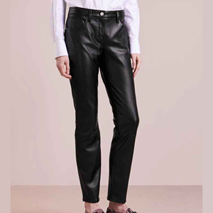 Pantalones de Cuero a la Moda, Corte Acampanado, Colección Retro, Pantalones de Piel de Oveja Premium, Forro Cálido, Pantalones de Invierno de Lujo - Product Image 6