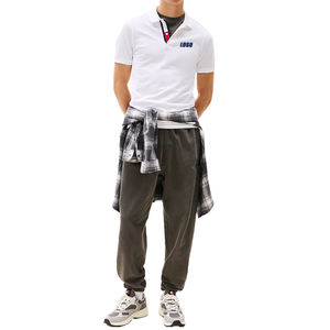 Polo de algodón puro de corte ajustado para hombre, transpirable, de punto piqué, elegante e informal, premium, con logotipo bordado personalizado. - Product Image 5