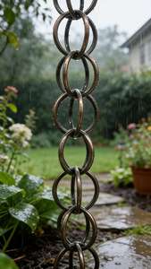 Chaîne de pluie en métal faite à la main pour patio et balcon - Product Image 4