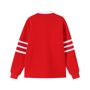 Nouveau cardigan en tricot rouge pour femme, col en V, manches longues, couleur unie, logo personnalisé, style sororité, printemps, vintage, université - Product Image 3
