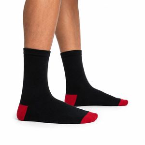 Chaussettes noires personnalisées en gros pour le printemps, avec bout rouge, couleurs unies, en spandex tricoté respirant, pour entraînements décontractés, adultes - Product Image 3